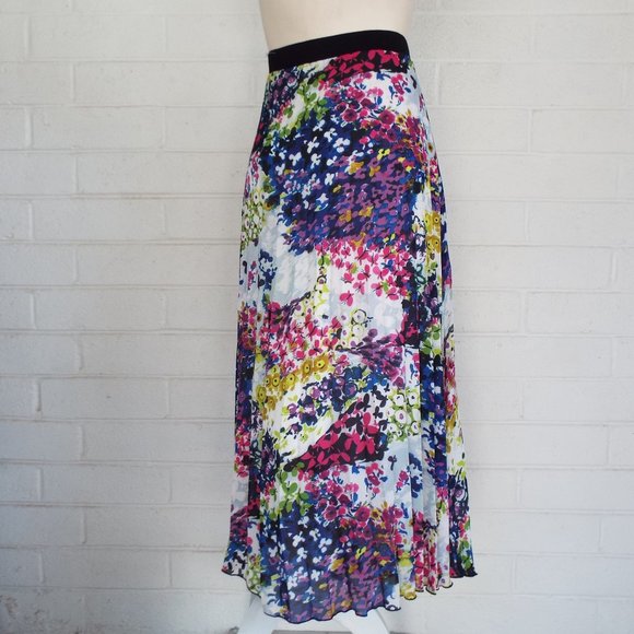 Lapis XL colorful English garden pleated skirt - Picture 5 of 5